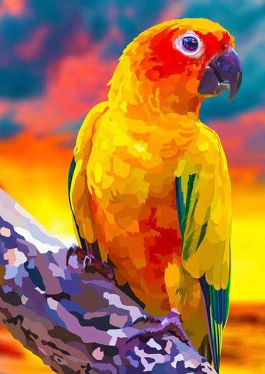Diamond Painting Tropische Lori met Ronde steentjes 70x100cm - Beste Kwaliteit